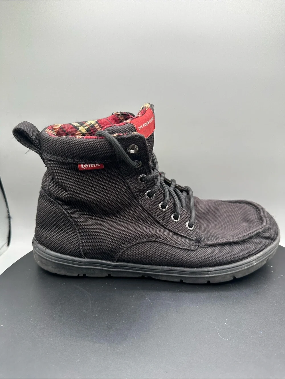 Lems Boulder Boot Vegan Men Size 41 Black Nylon Outdoor Hiking